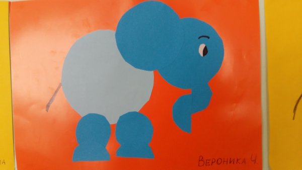 Слон из аппликации для детей