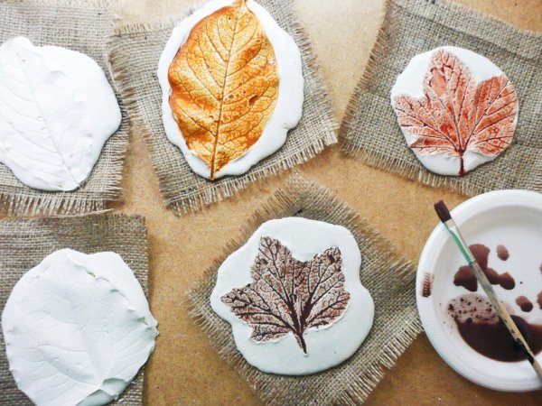 Листья из соленого теста