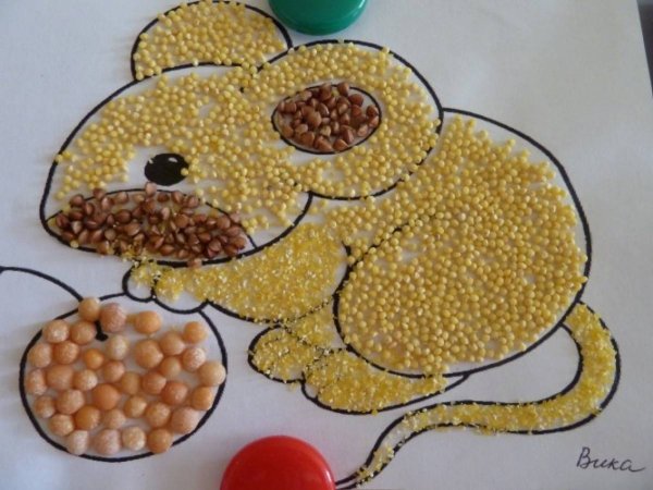 Аппликация крупами