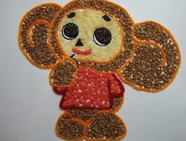 Аппликация из крупы