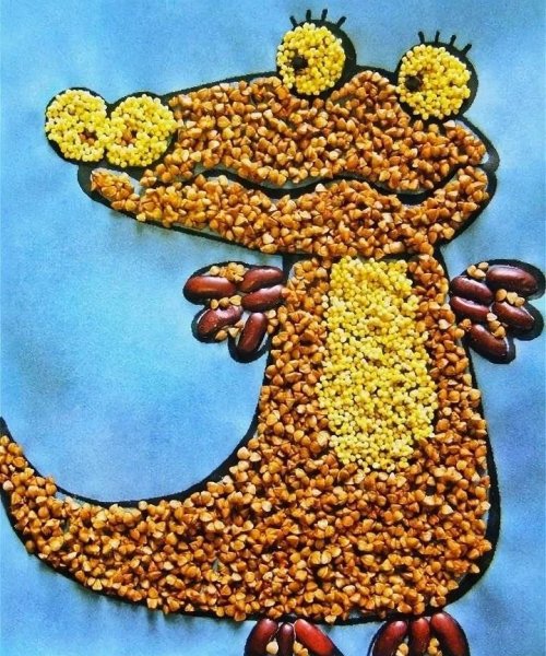 Аппликация крупами