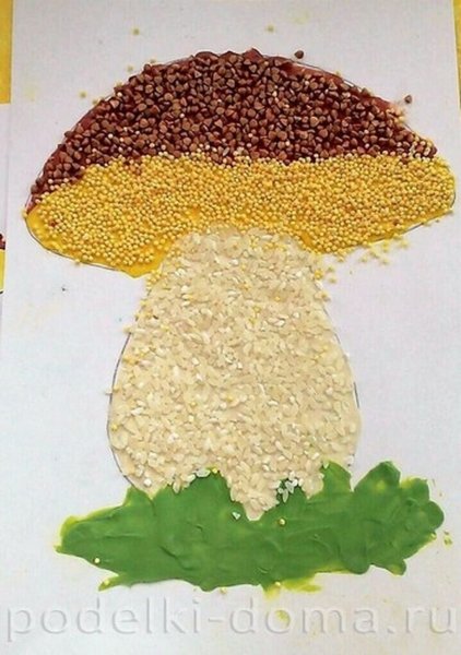 Аппликация из крупы