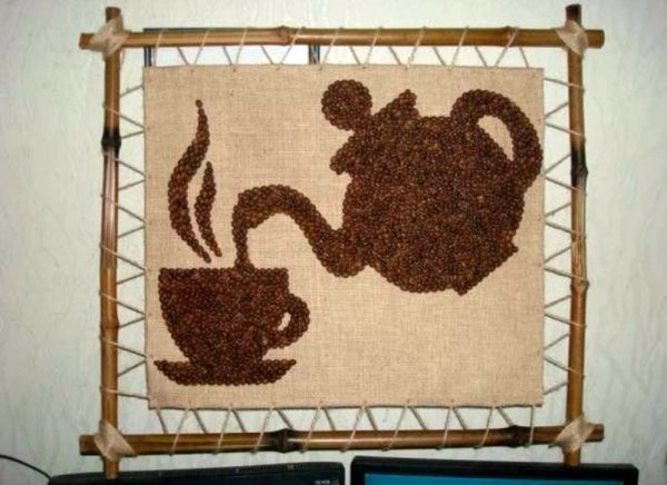 Аппликация из кофе