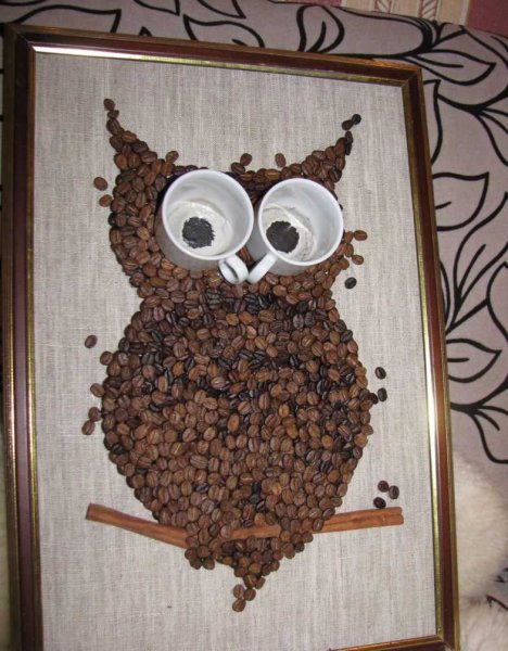 Панно из кофейных зерен
