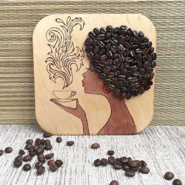 Аппликация из кофе