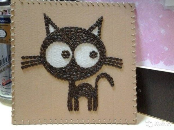 Аппликация из кофе