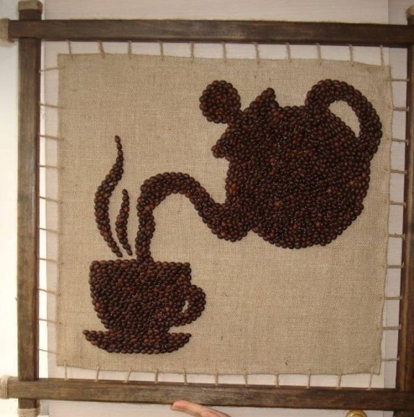 Панно из кофейных зерен