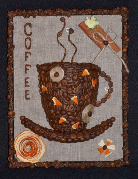Панно из зерен кофе
