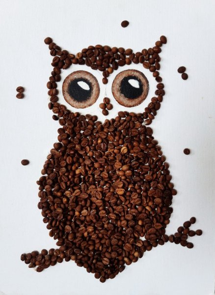 Аппликация из зерен кофе