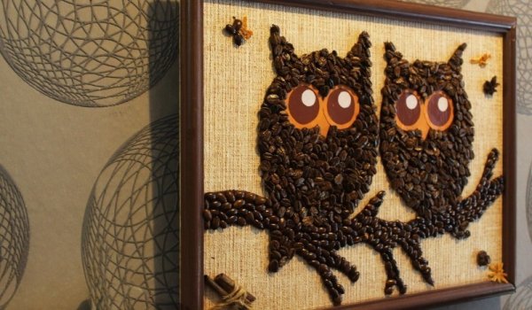 Панно из кофейных зерен