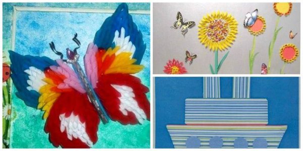 Аппликация из трубочек для коктейля