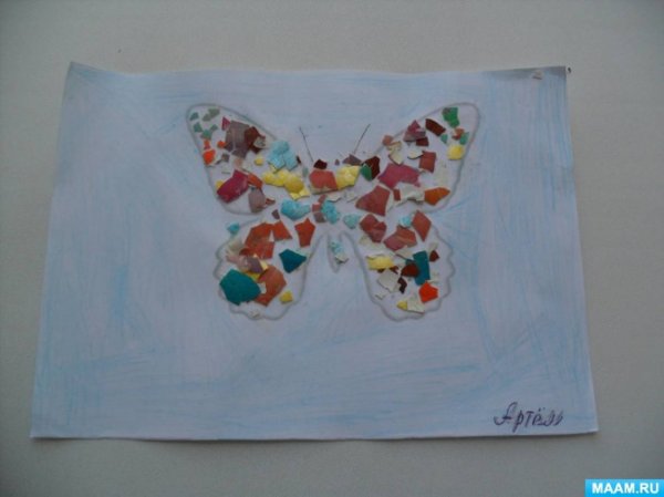 Аппликация из конфетти старшая группа