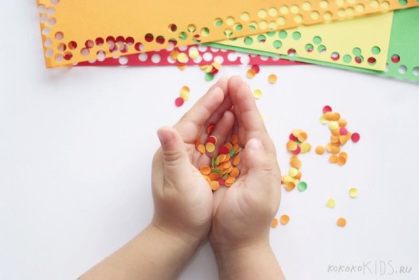 Аппликация из конфетти для детей