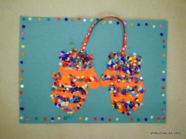 Аппликация из конфетти