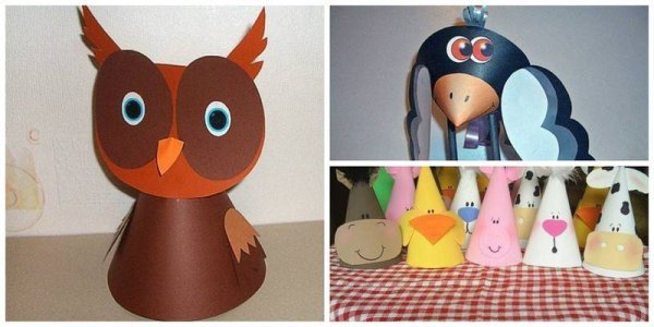 Игрушки на основе конуса из бумаги