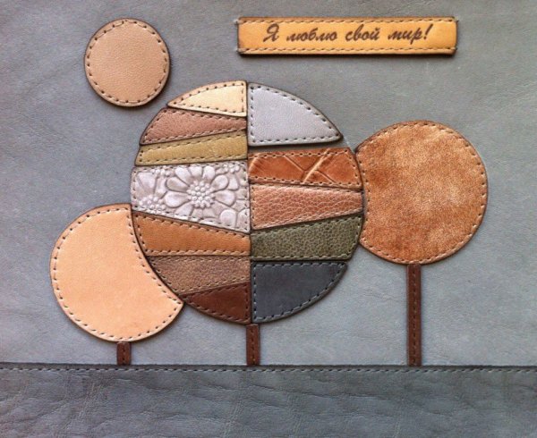 Аппликация из кожзаменителя