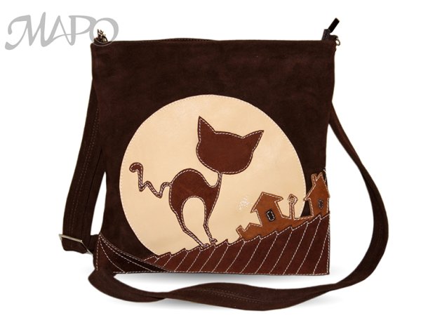 Сумка с аппликацией из кожи