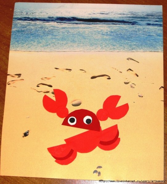 Крабик из кругов аппликация