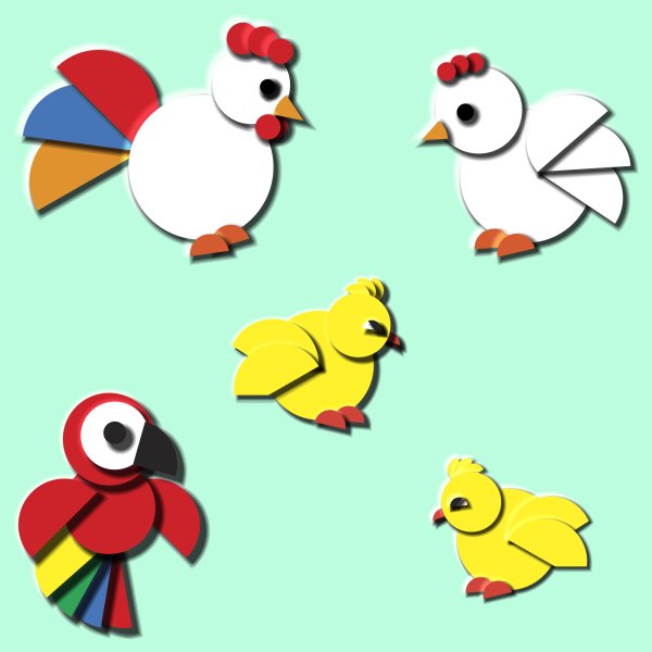 Попугай из кругов аппликация