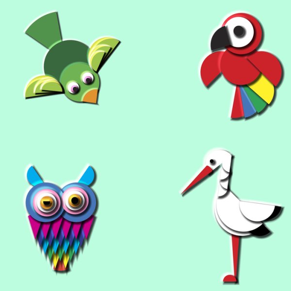 Объемная аппликация из геометрических фигур