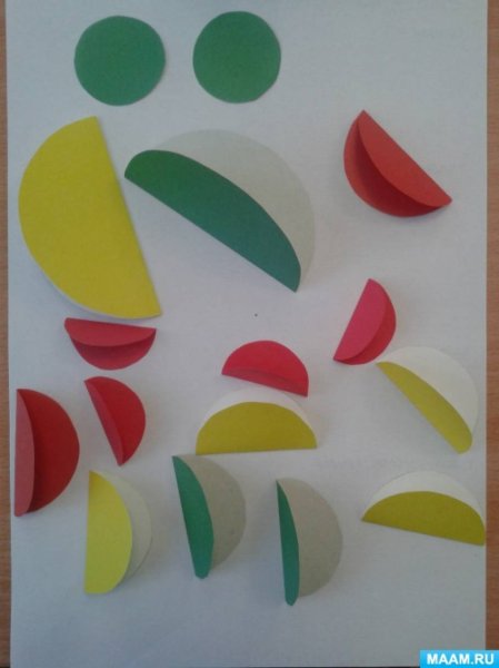 Попугай из кругов аппликация