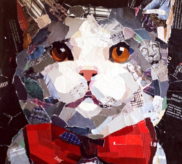 Аппликация из журнальных вырезок