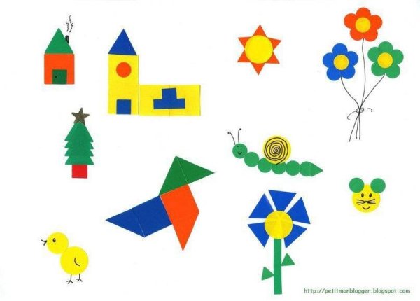 Геометрическая аппликация для детей