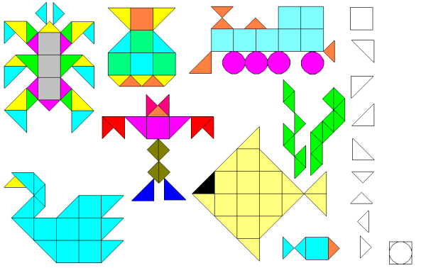 Составление фигур из геометрических фигур
