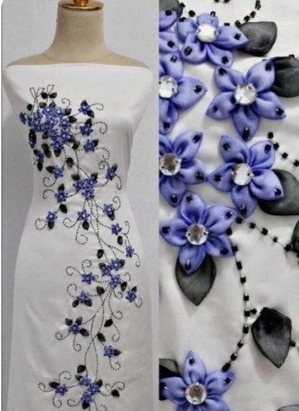 Вышивка лентами на одежде