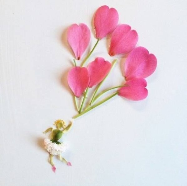 Аппликации из настоящих цветов