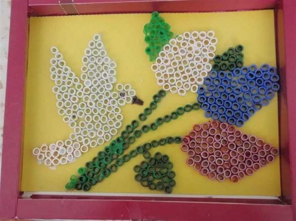 Аппликация из макарон