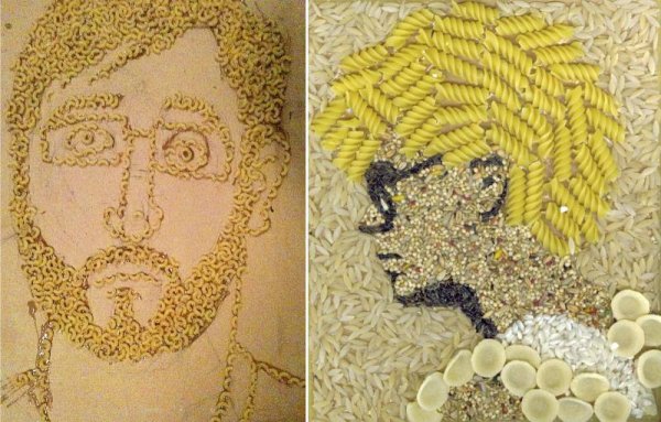 Аппликация из пшена