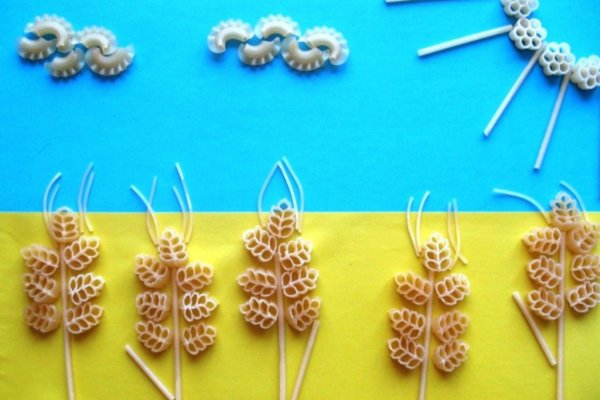 Аппликация из макарон для детей