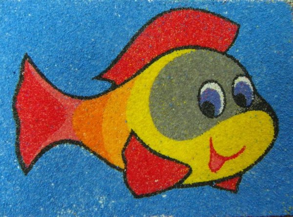 Рисование цветным песком