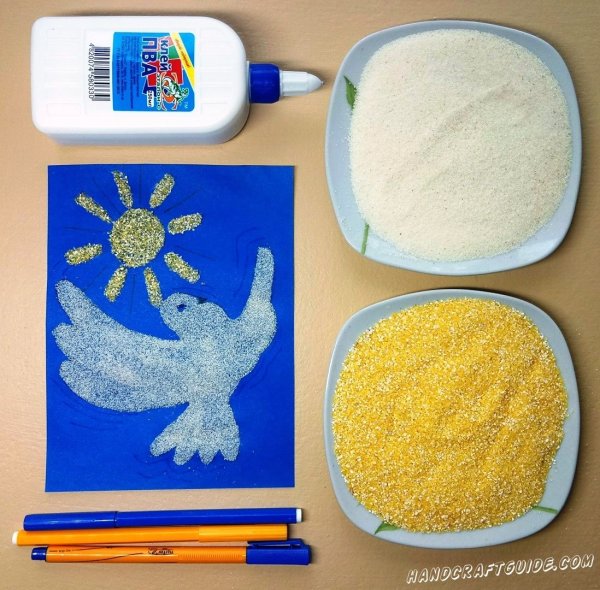 Аппликация из манки