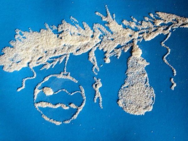 Нетрадиционное рисование крупой