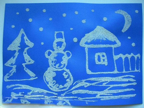 Аппликация на тему зима