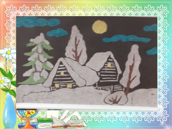 Зимняя аппликация для детей