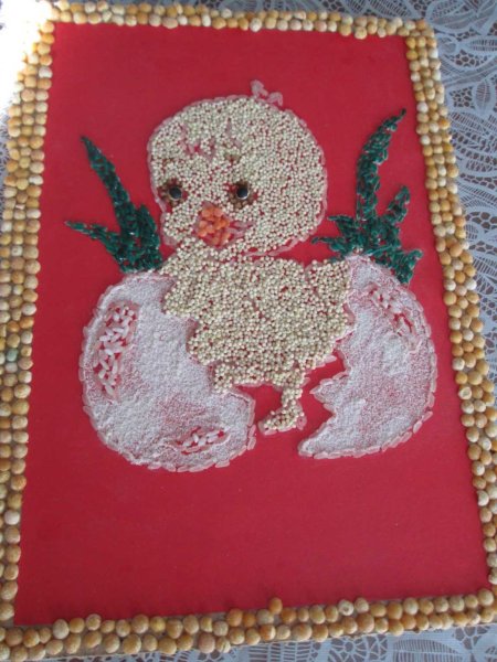 Аппликация из крупы