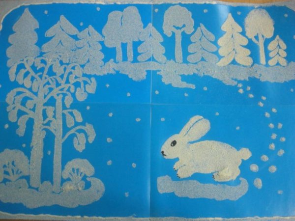 Зимняя аппликация для детей