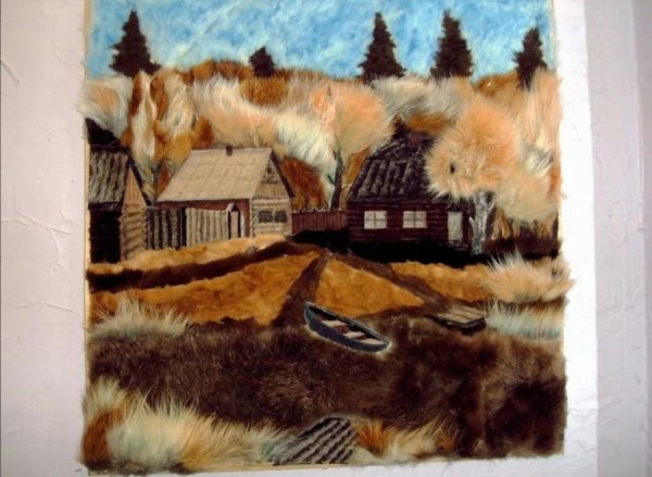 Аппликация из меха