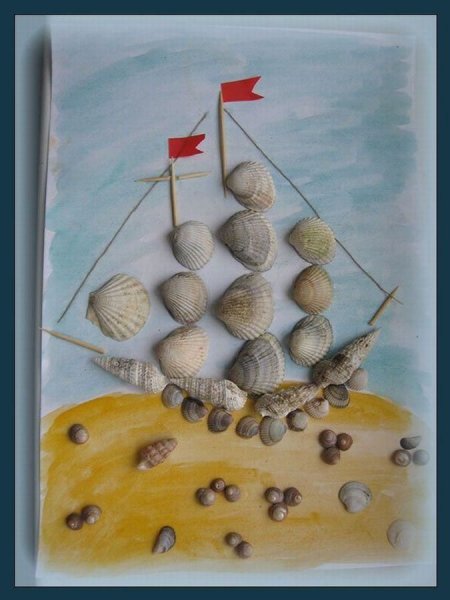 Аппликация из ракушек