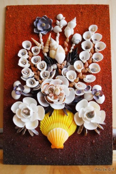 Цветы из ракушек