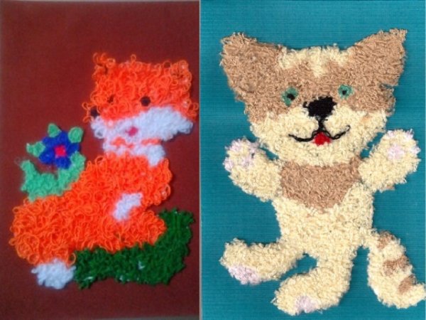 Аппликация из нарезанных ниток