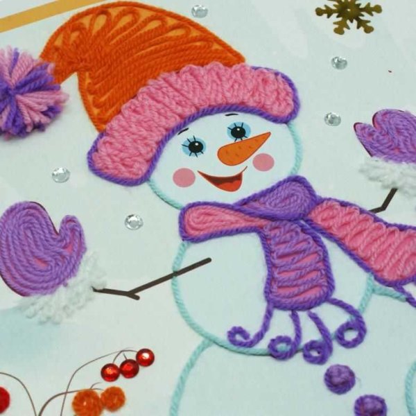 Аппликация из ниток для детей