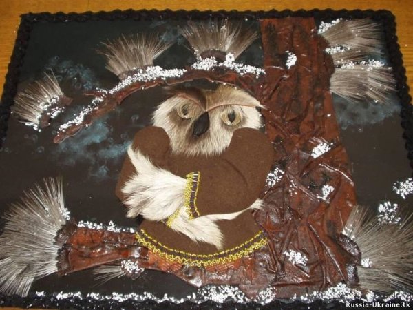 Аппликация из меха