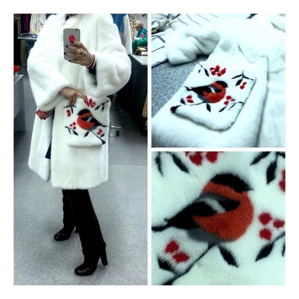 Шуба с вышивкой