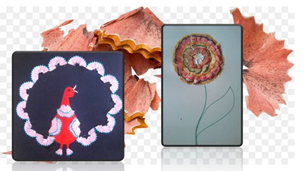 Аппликация из карандашной стружки для детей