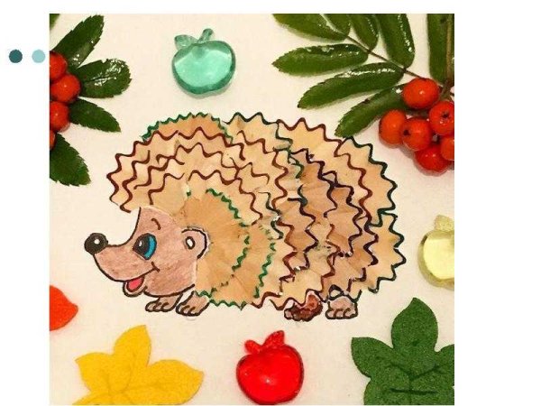 Аппликация из карандашной стружки