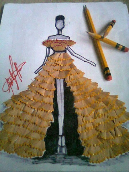 Поделки из стружки карандаша